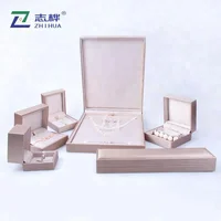 

ZHIHUA brand wholesale jewellery packaging box custom luxury Khaki color necklace pendant leather jewelry box