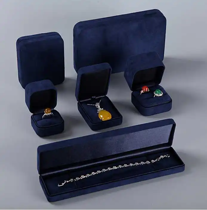 Navy Blue Color Suede Ring Pendant Bracelet Jewelry Bo Navy Blue Color Suede Ring Pendant