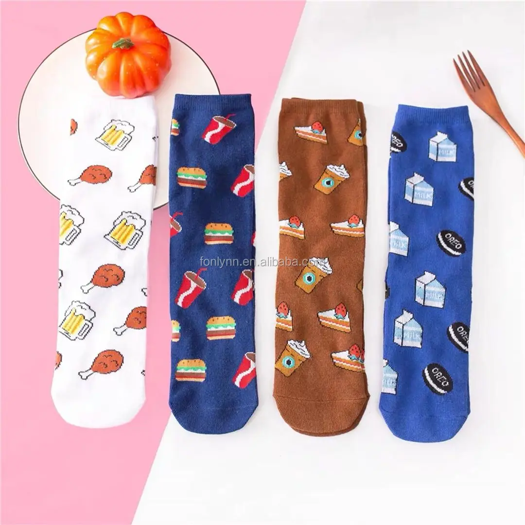 Assorted Colorful Premium Cotton Sock Gift Box for women men happy printed dress socks