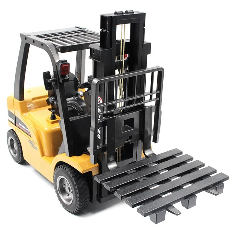 Huina 1577 RC Forklift Alloy Toy Model 1:10 8 Channel Metal Remote Control Constructuon Truck Crane