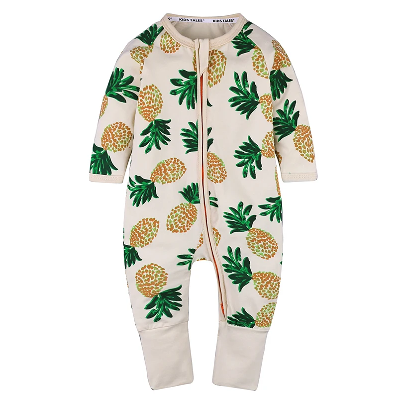 

Cotton pineapple printed jumpsuit boutique baby clothes girl romper for 0-24M, As picture