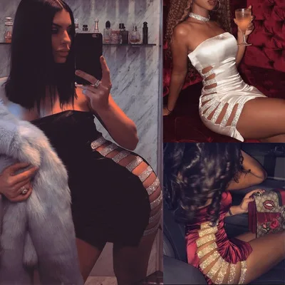 

2018 New Arrival Women's Bandage Dress Sexy Cut Out Strappy Bodycon Club Party Dresses Wholesale, 6color