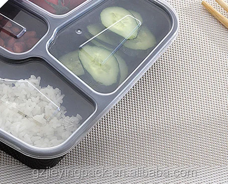 
5 compartments Meal Prep Containers PP Storage disposable food grade plastic reusable container with lid 