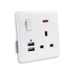 Hotel socket with double USB plug with button britain power outlet