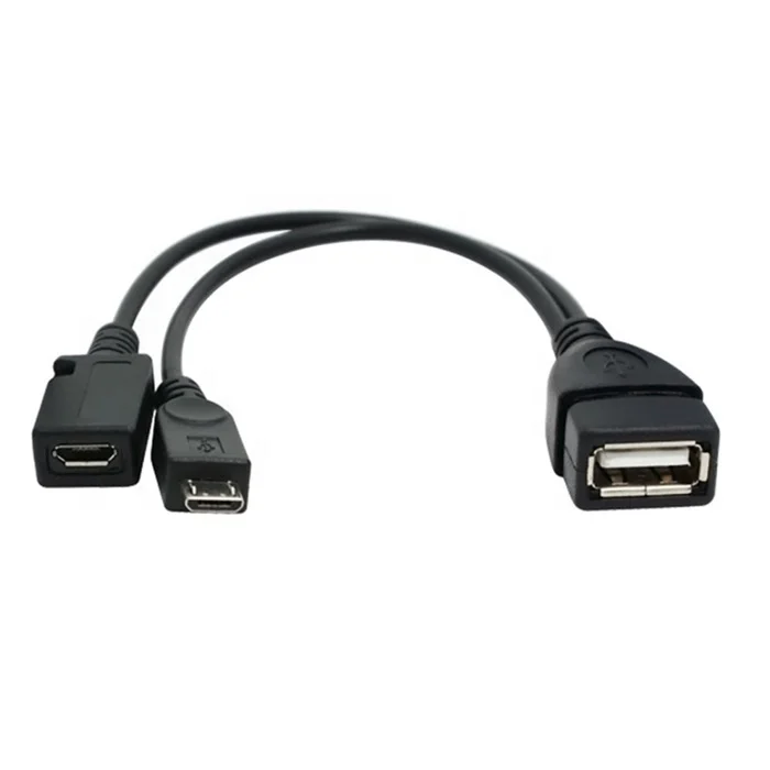 

20cm length Micro USB Host OTG Cable with USB Power