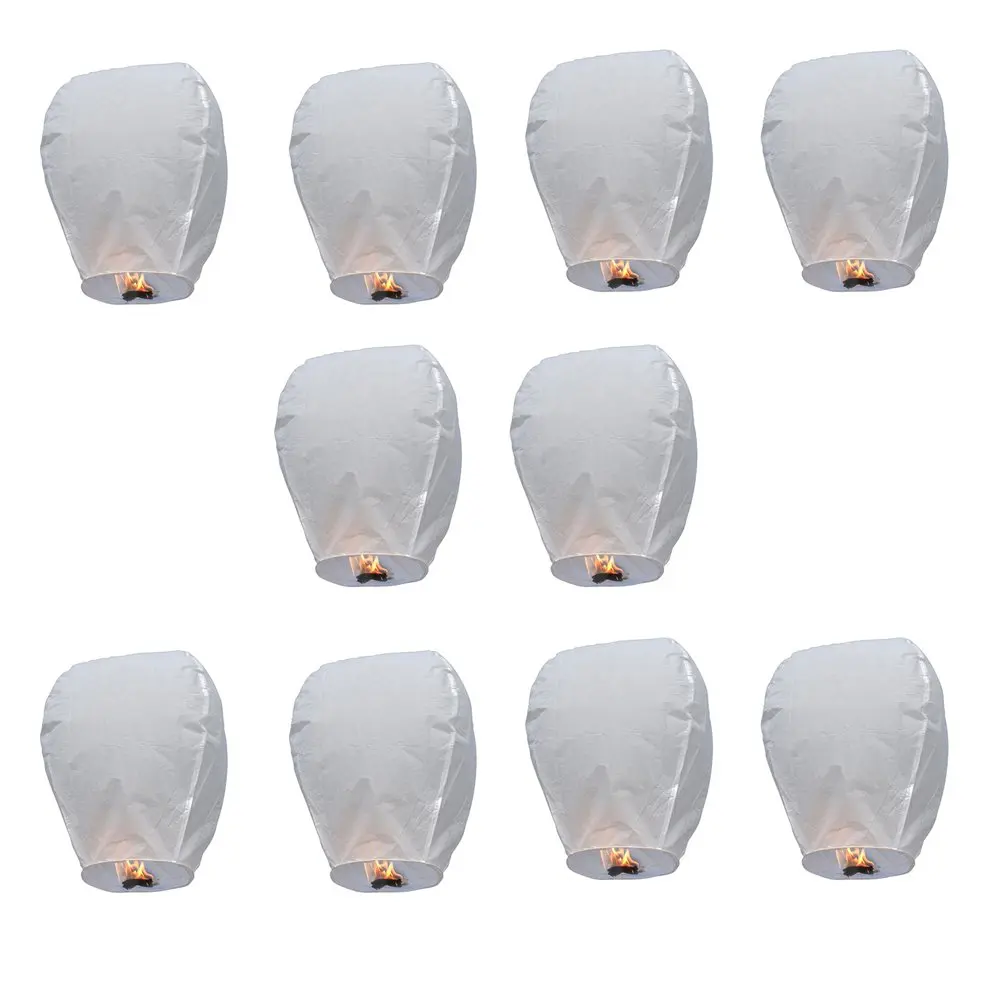 
Boomwow 100% Biodegradable ECO Friendly Beautiful White Flying Paper Sky Lantern for Weddings Birthdays Memorials 