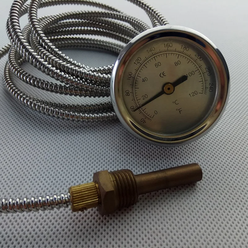 120c Capillary Thermometer 10m Tube Copper Probe Temperature Sensor