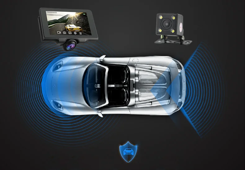 Sunwayi PI50 car dvr dashcam 1080p GPS dual night vision HD 360