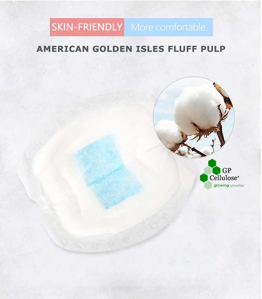 Absorbent Natural Bamboo Fiber Surface Disposable Breast Nursing Pads