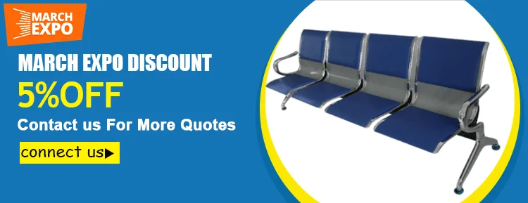 salon reception three seater row waiting chair