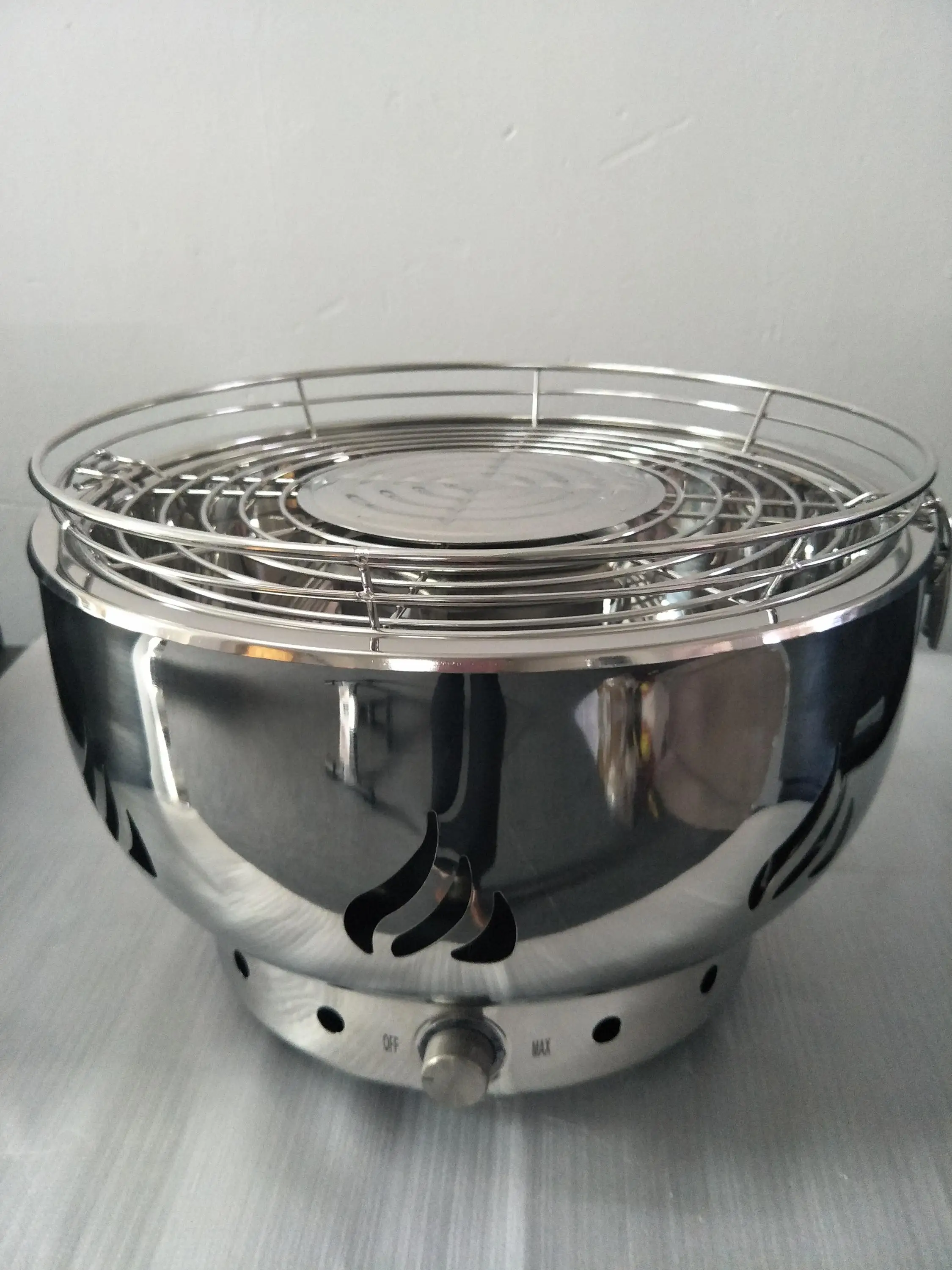 Table Top Barbecue Korean Grill Round Stainless Steel Charcoal Bbq