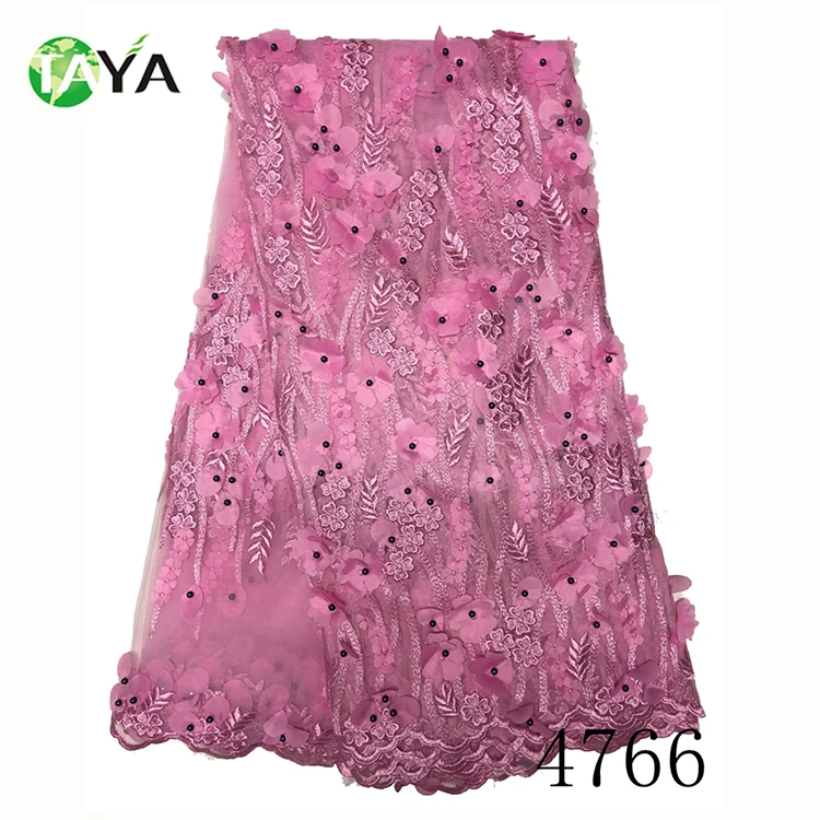 

beads bridal embroiderd flower 3d chantilly lace fabrics online in dubai