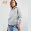 Luoqi Oem 100% Cotton Grey Colour Pullover Hood Screen Printing Custom Men Hoodies For Women