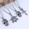 Skulls Stainless Steel Necklaces Pendant Punk Style Mens Jewelry Hiphop Silver Color