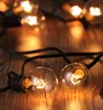 2019 Xmas 25Ft E12 Base Transparent G40 Globe Bulb String Lights With 25 Clear Ball Vintage Bulbs Indoor/Outdoor Hanging Patio