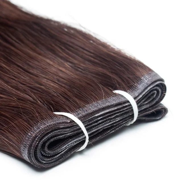 

Hot sale in salon 100% virgin human flat weft remy hair extensions
