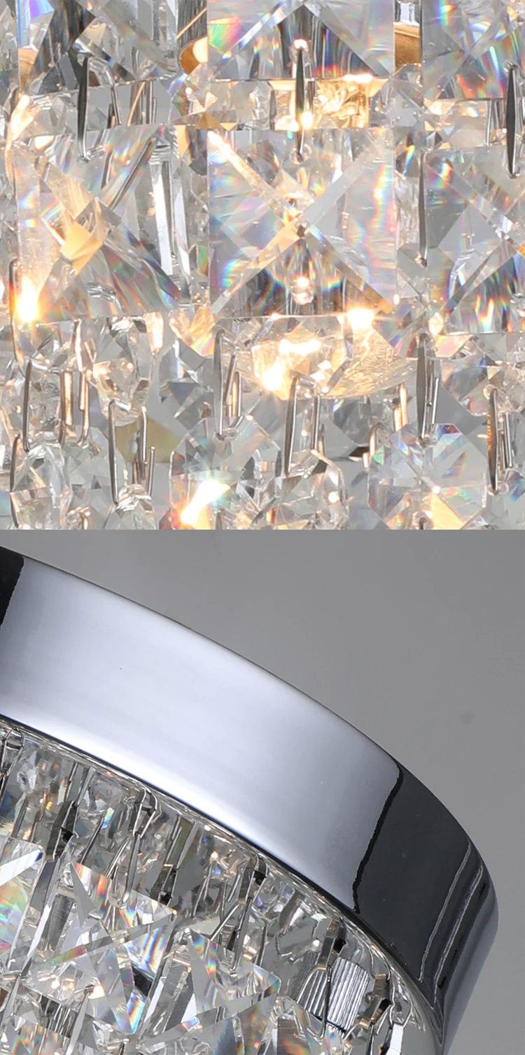 Cheap Bedroom Chrome Lamparas Fixture Home Droplight Cristal Mount LED Ceiling Lights