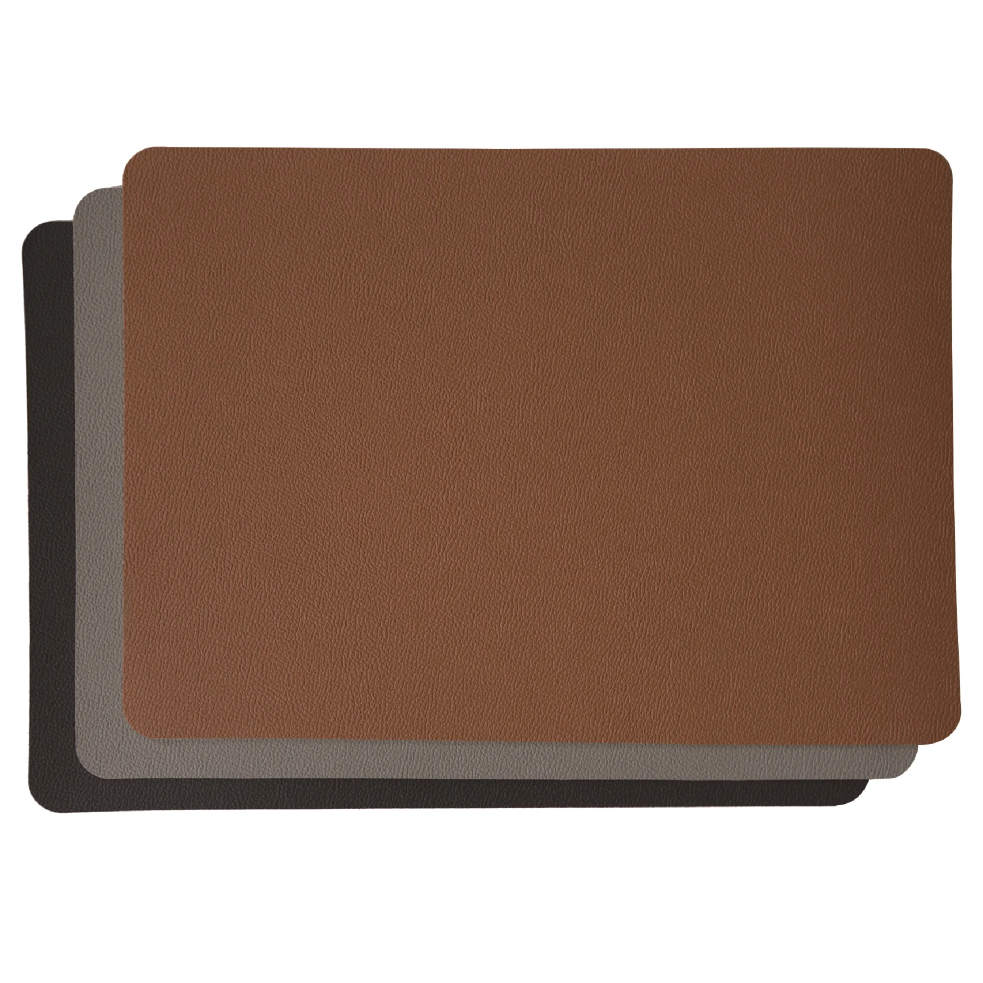 

Tabletex Double Sided PU Faux Leather Rose gold PVC Placemats and Coaster, Brown +black,dark bule +light grey;pink +dark grey;off white+brown