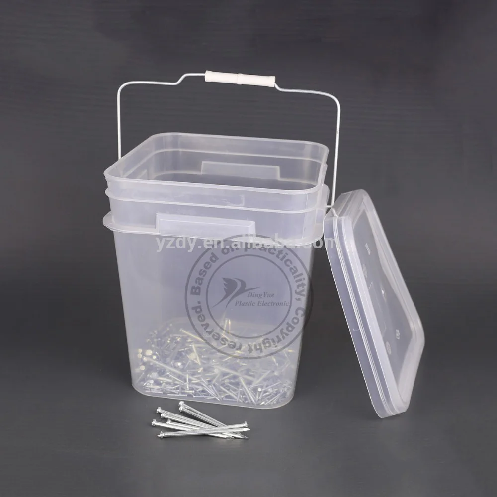 clear plastic bucket with handle