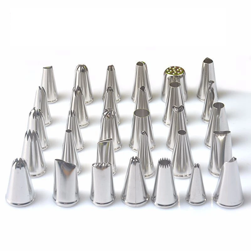 

31pcs Seamless 304 Stainless Steel Cake Icing Nozzle Piping Tip