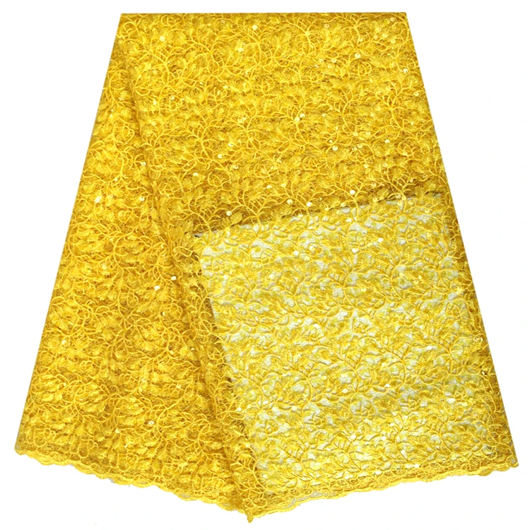 

African classical design sequin cord lace fabric for wedding