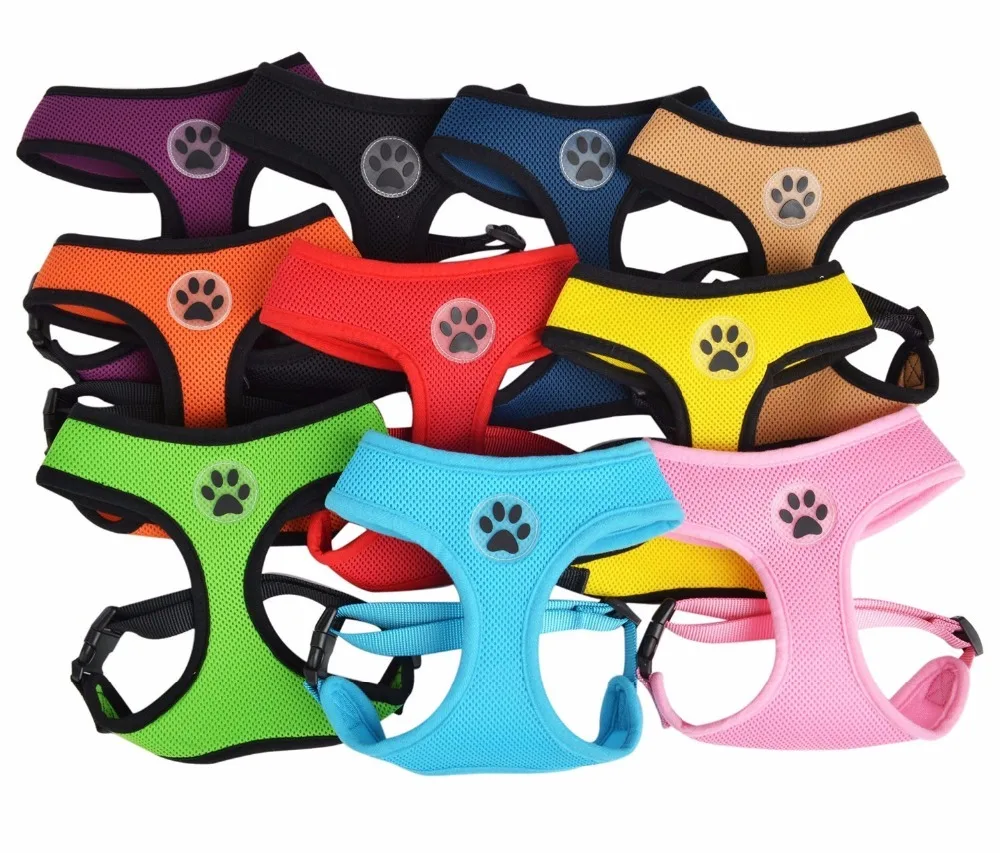 

Soft Mesh Fabric Puppy Dog Lead Leash with Clip Pet Adjustable Harness Vest
