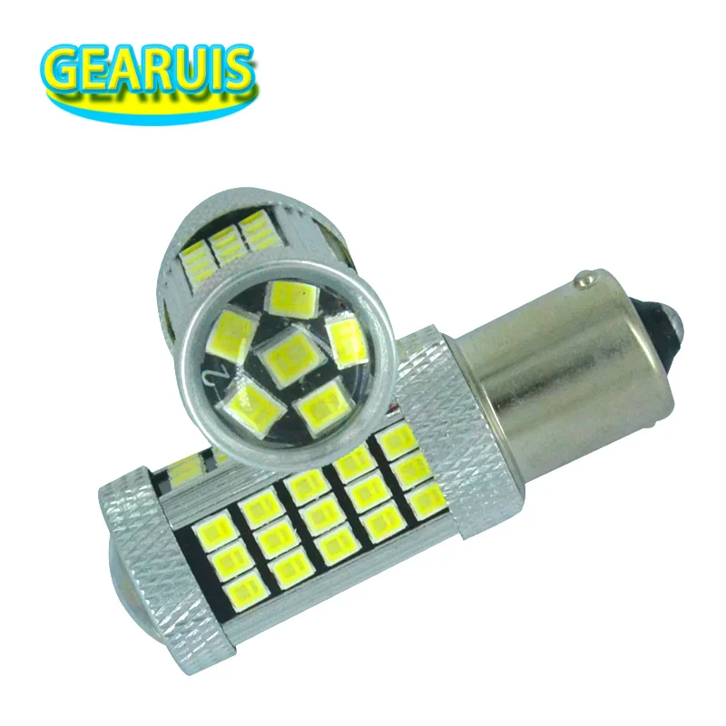 

12V 1156 BA15S BAU15S 1157 BAY15D 7440 7443 300MA Spot 66 SMD 2835 LED Lens Yellow Car Auto Turn signal light Brake light