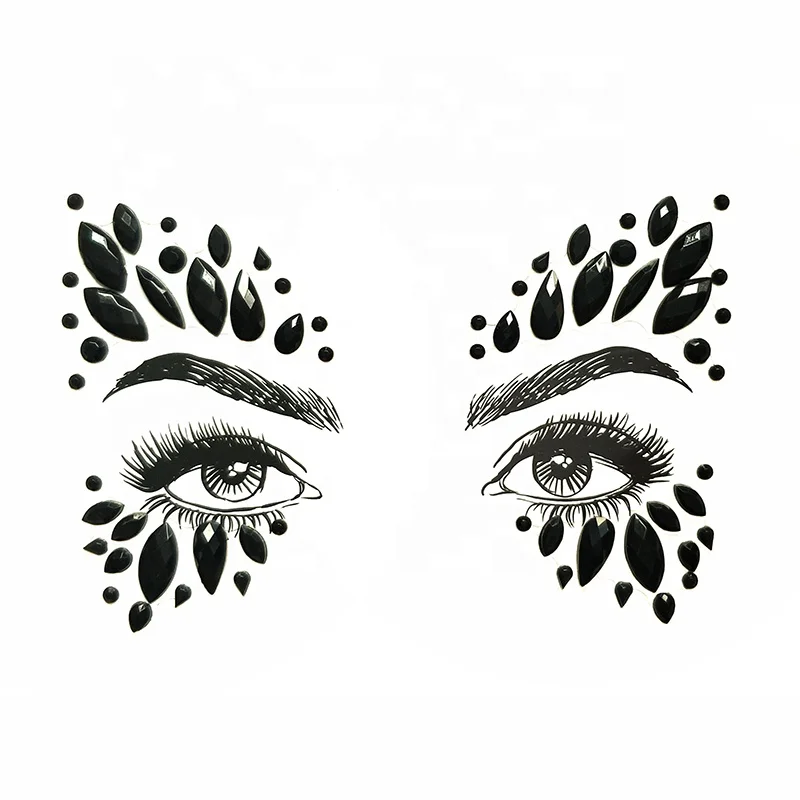 

2018 Wholesale sexy custom rhinestone jewel face stickers for makeup