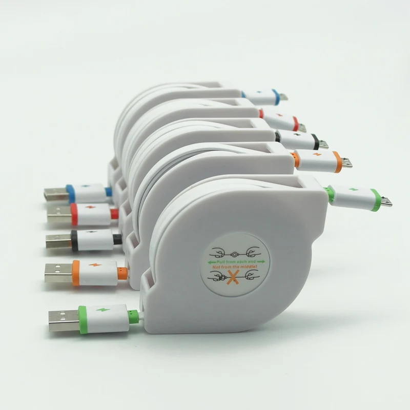 Extendable cord Retractable Micro USB Cable Android Type-c Interface White Cable - ANKUX.COM