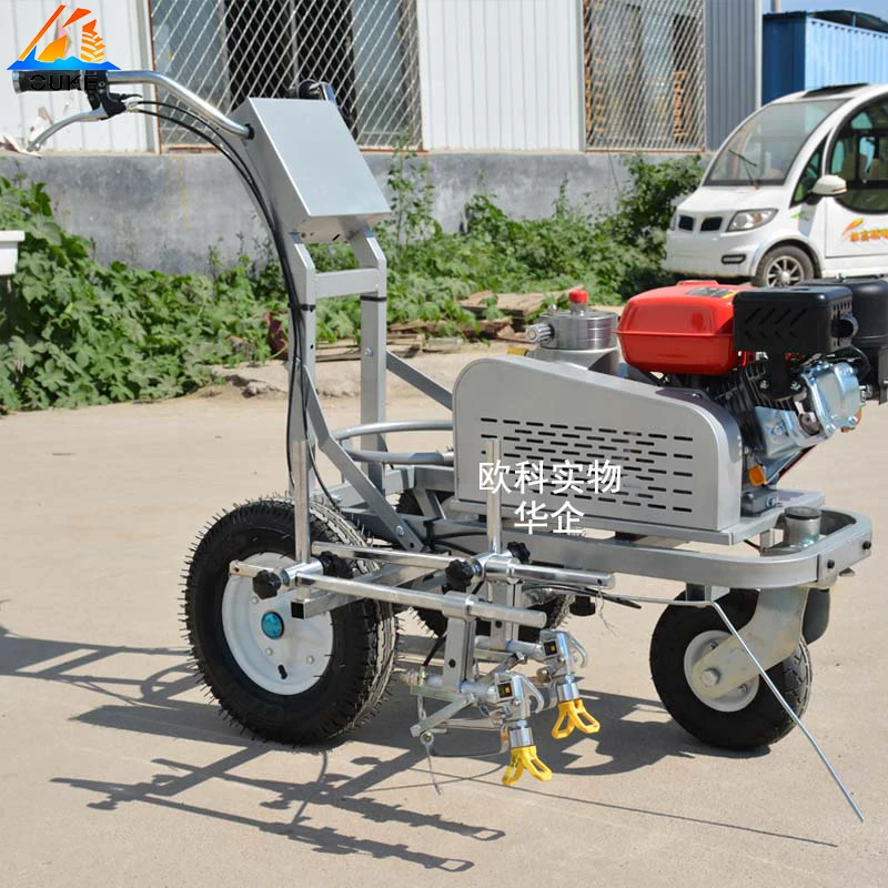 Hand push double nozzle cold paint road marking machine for sale
