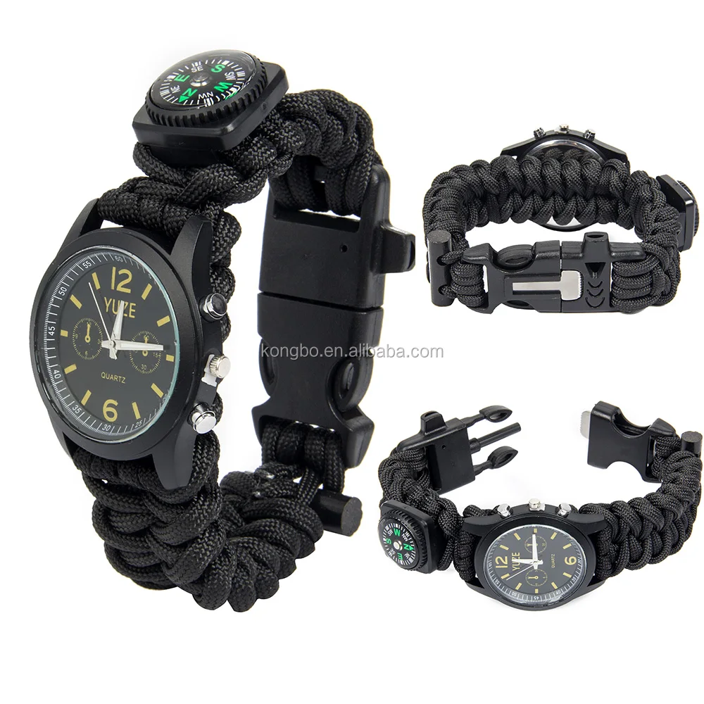 

KongBo Outdoor High Quality Parachute cord Survival Bracelet Watch