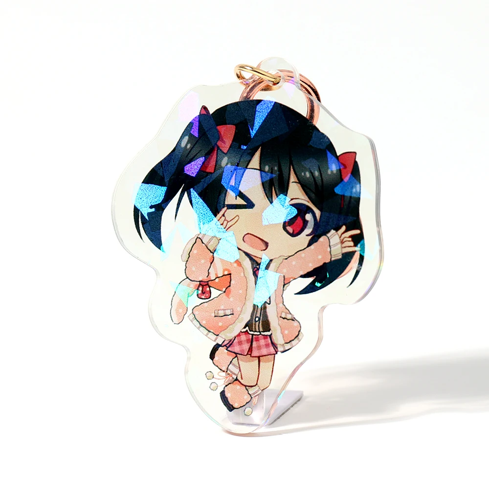 
Laser cut clear cartoon anime custom printed acrylic charms vograce acrylic keychain 