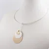 Latest design aluminum chain metal light weight gold pendant pom pom necklace set