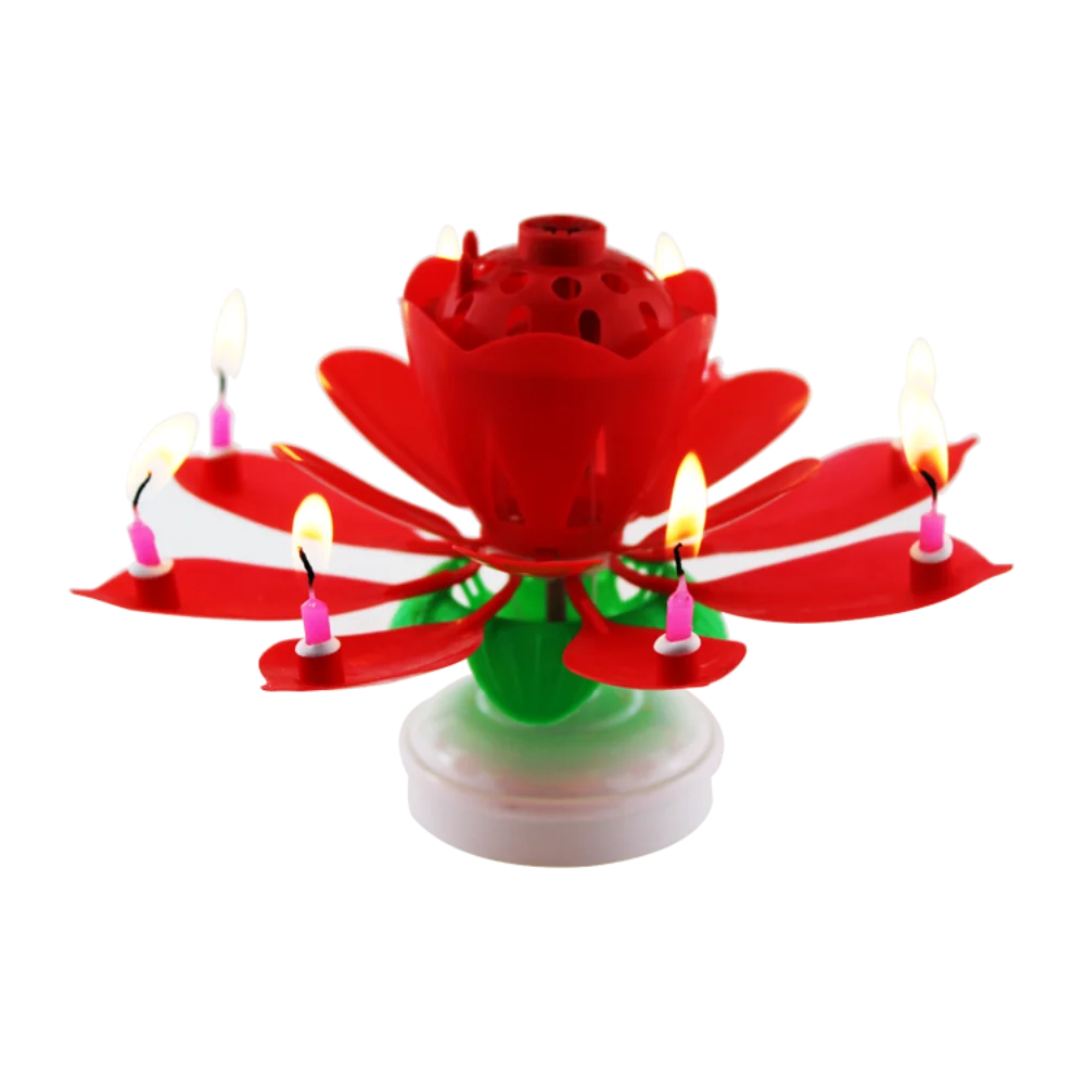 畅销书制作机生日快乐莲花旋转音乐生日旋转生日蜡烛派对烟花