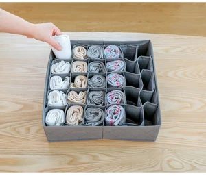 Image of Non-woven storage box for storing socks underwear bra tie separate drawer wardrobe storage bag 30 grid removable organizer