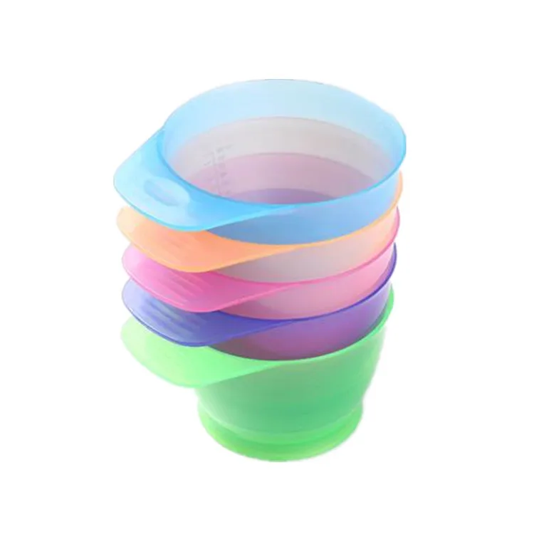Hot Selling Salon plastic hair dyeing bowl hair mixing tinting color bowl, Green pink purple