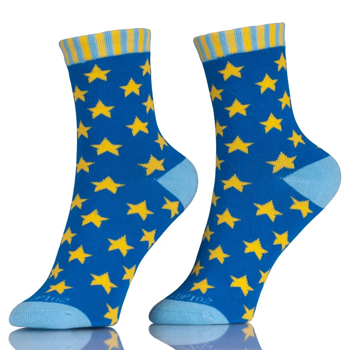 Eco-friendly Fun Crazy Cotton Star Pattern Socks For Women
