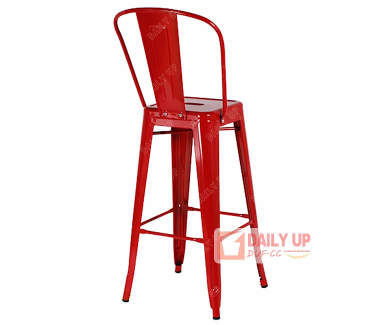Iron Chair for Balcony Antique Metal Restaurant Chair Stackable Outdoor Steel Frame Chair Loft Furniture