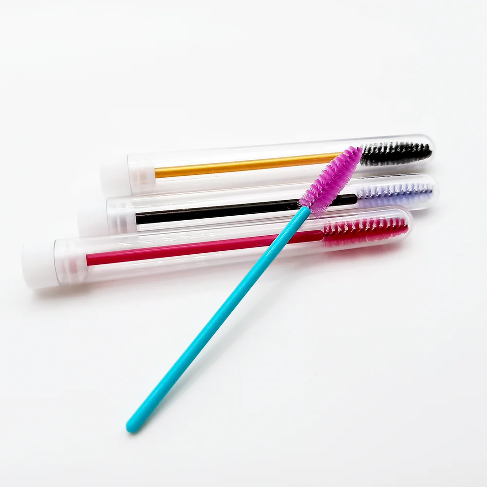 

Private Label Diamond Tube Mascara Brush Lash Wands Brush Tube Eyelashes Tools, Black,blue ,pink custom color