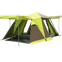 

New Hot 4 Doors 2 Room Double Layer UV Protection 3-4 Person Waterproof Folding Pop Up Outdoor Large Big Family Camping Tent