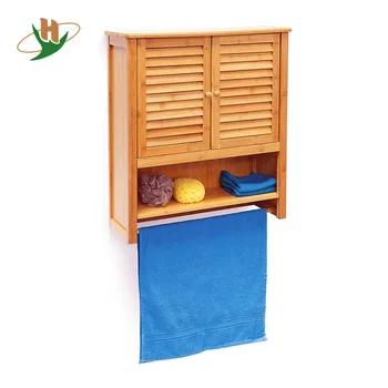 Wall Mounted Waterproof Bamboo Storage Cabinets For Bathroom Buy