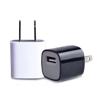 

Colorful Single USB Wall Chargers 1A Charging Cell Phone charger Black Charge Cube for Mobile Mini Fan