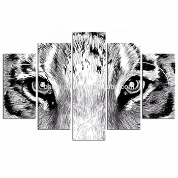 Wall Art Tiger Eyes Sketch Picture Print On Canvas 5 Pieces Tiger Head Canvas Wall Art Animal Photo Canvas Art Buy Sketch Picture Print On Canvas Tiger Head Canvas Wall Art Animal Canvas