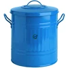Blue 15 L galvanized metal indoor rubbish bins