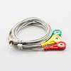 Medical Cable 3.5 mm Right Angle audio plug to 3 Snap Electrode Lead Wire for ECG Machine,ECG Conductive Electrode Cable