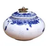 JINGDEZHEN Chinese Porcelain Antique Blue And White Small Ceramic Container with Lid for Tea Coffee Sugar Cookies Flour