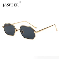 

Jaspeer cheap wholesale fashion ladies metal frame ocean hexagon small lens square sunglasses