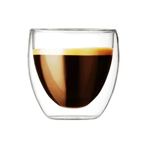 Image of Wholesale Unbreakable 250ml Glass Water Mug Handmade Double Wall Cocktail Glass Blown Coffee Tea Cup