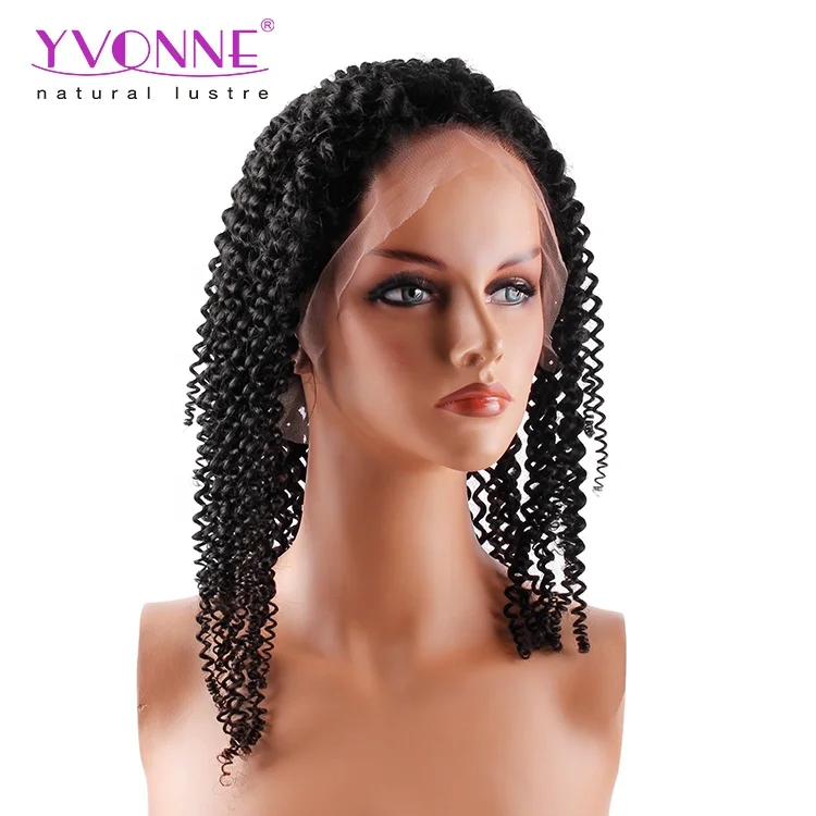 

Short braided kinky curly 100 percent human hair wig for black women