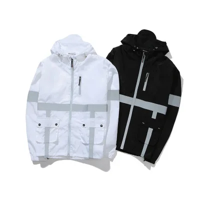 Good Quality Sports Outdoor Reflective Windbreaker Polyester Jacket For Men